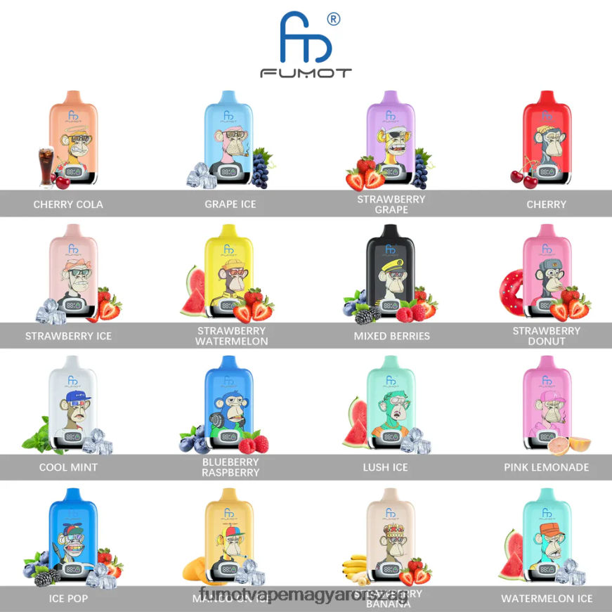 két alma Fumot flavors 6ZBT2B154 Fumot Digital Box eldobható vape pod 12000 - 20ml (1 db)