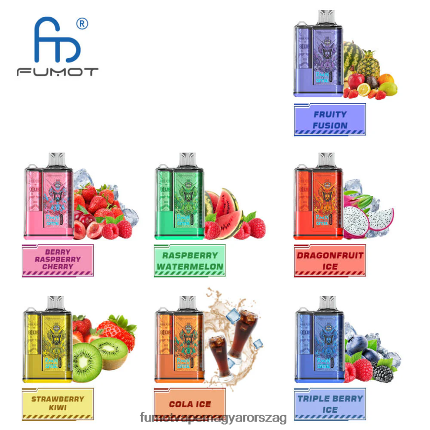 sárkánygyümölcs jég Fumot vape sale 6ZBT2B265 Fumot Crystal 1 db - 12000 eldobható vape doboz 20ml