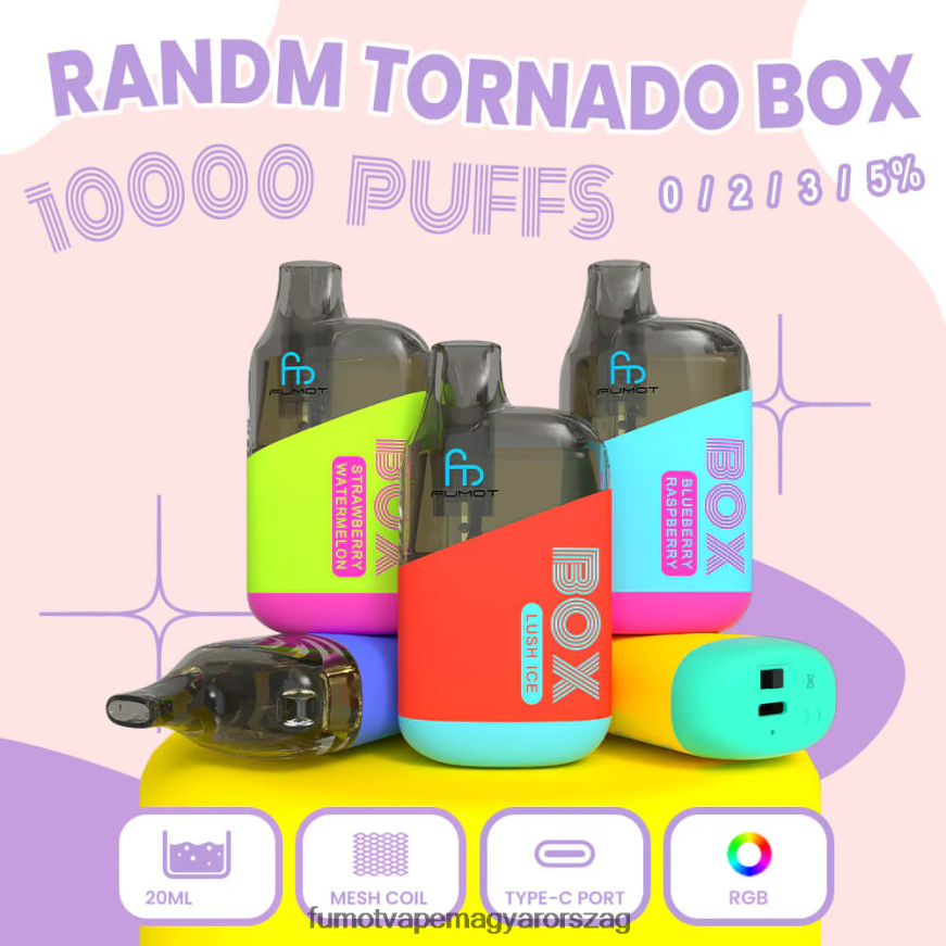 mangó jégen Fumot technology co 6ZBT2B362 Fumot Tornado 10000 eldobható vape pod doboz - 20 ml (1 darab)