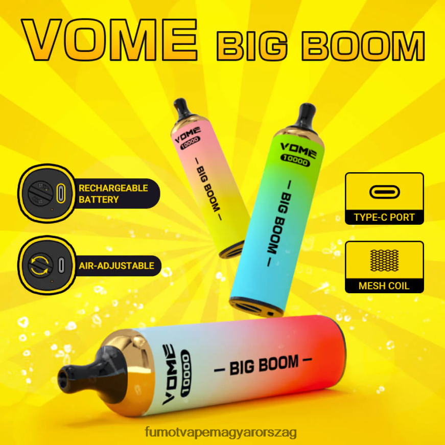 lándzsa menta Fumot technology co 6ZBT2B442 Fumot Vome Big Boom eldobható vape toll 10000 - 20ml (1 db)